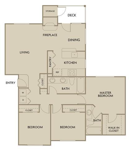 THREE BEDROOM 16-201 floor plan